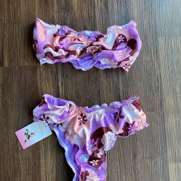 Oceanus Teresa Bikini in Purple Frill Color - Picture 2 of 9